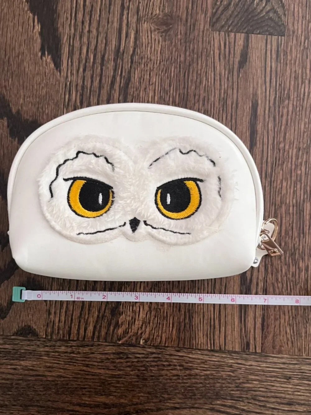Harry Potter Hedwig Owl Makeup Pouch Cosmetic Bag White Plush
